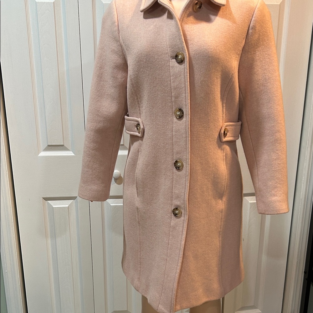 Talbots Light Pink Button-Up Pea Coat